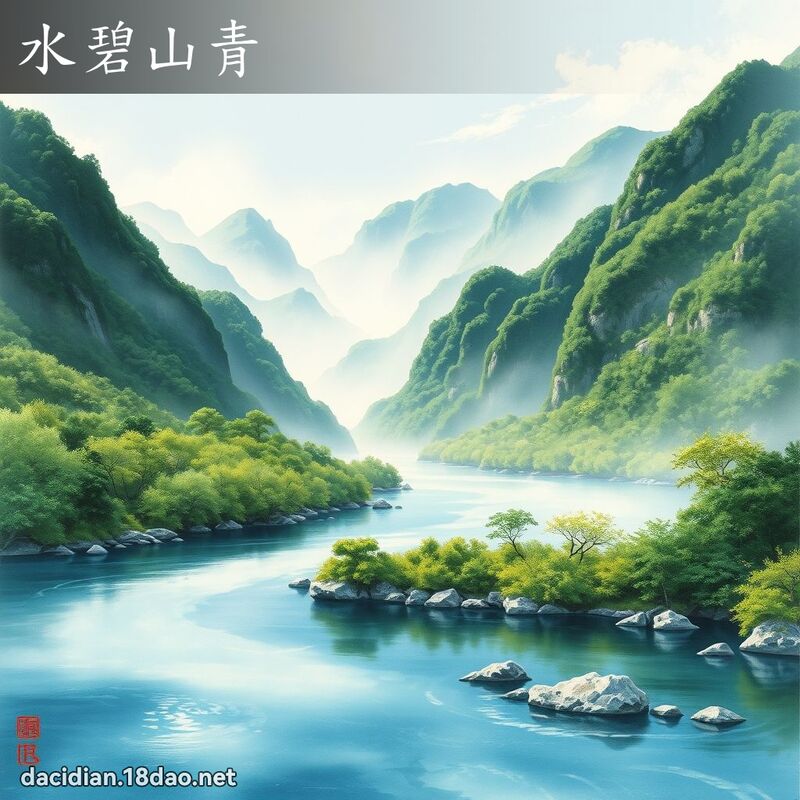 水碧山青 配图