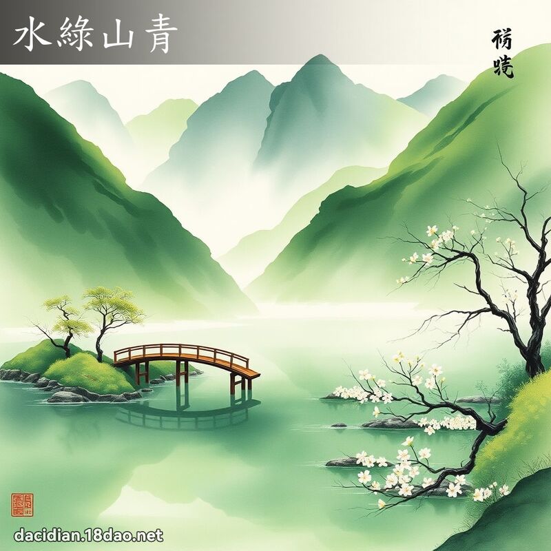 水綠山青 配图