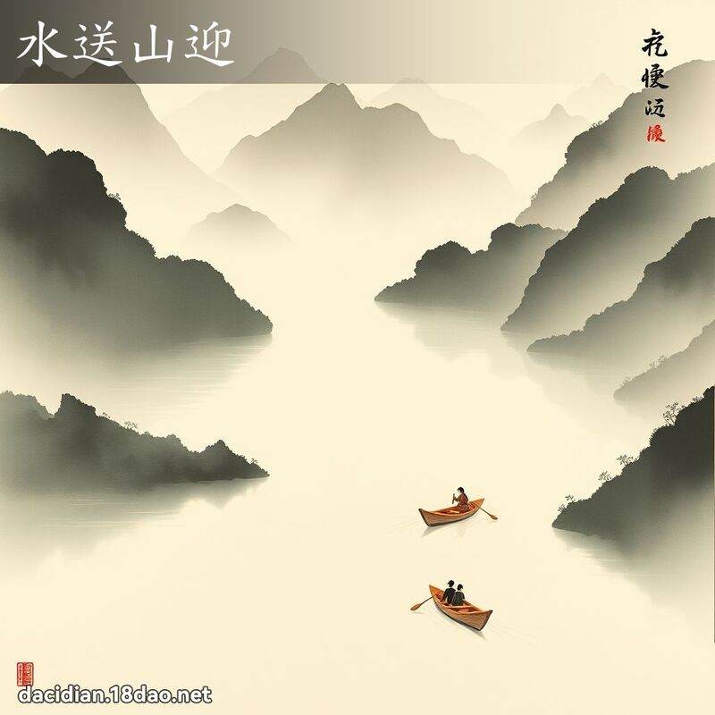 水送山迎 配图