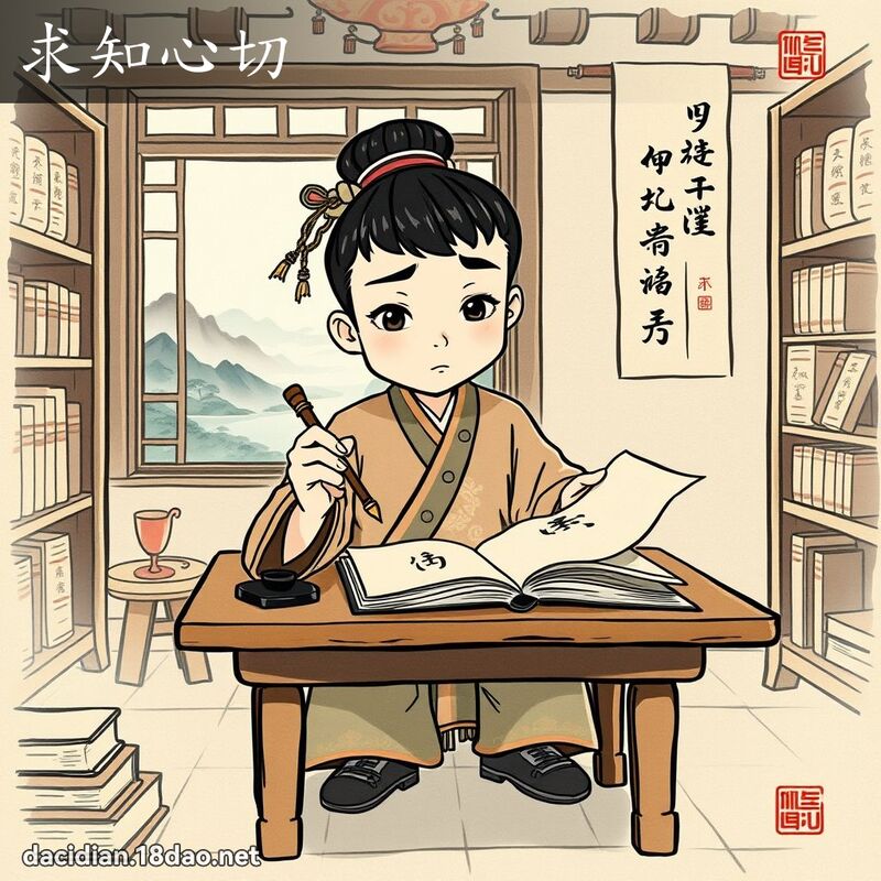 求知心切 配图