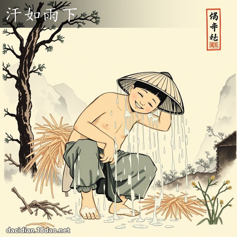 汗如雨下 配图