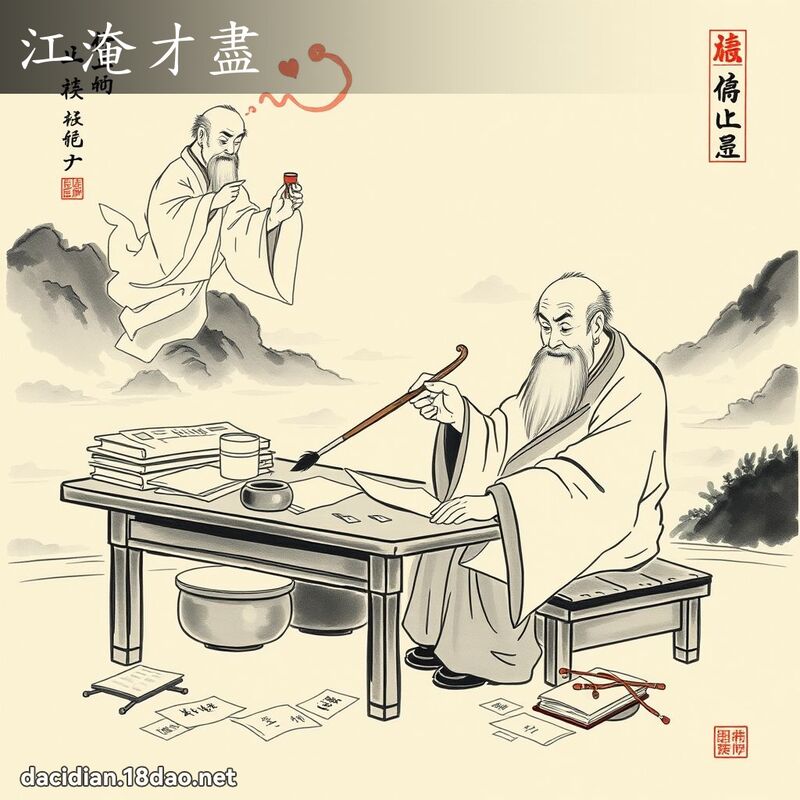 江淹才尽 配图
