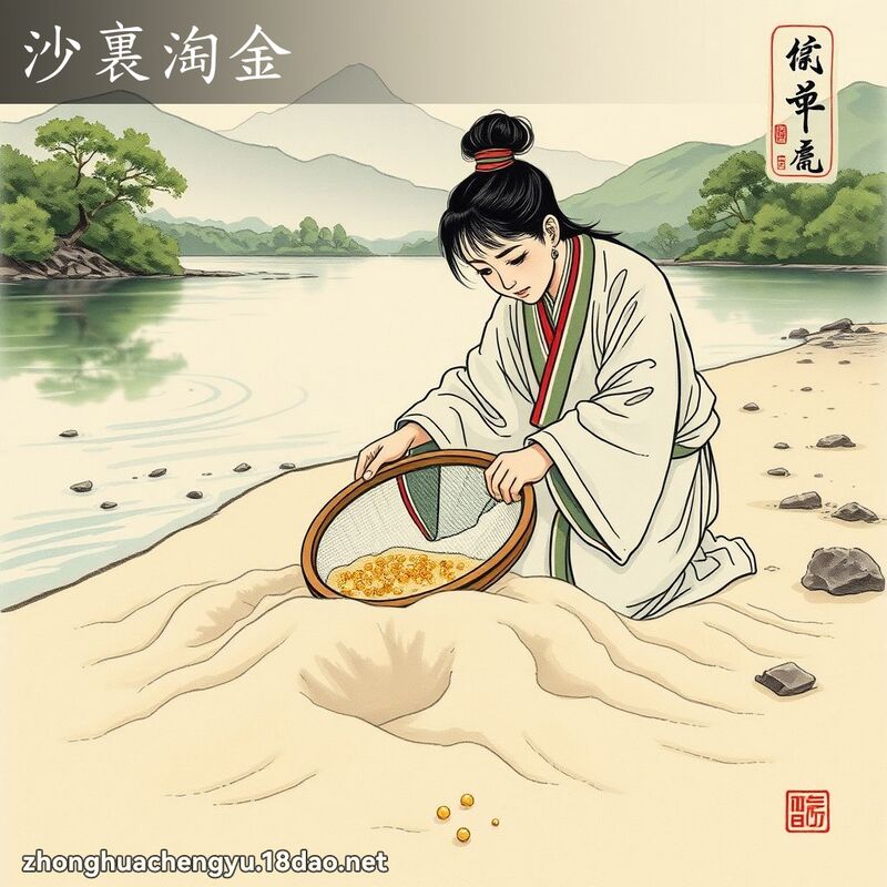 沙裏淘金 配图