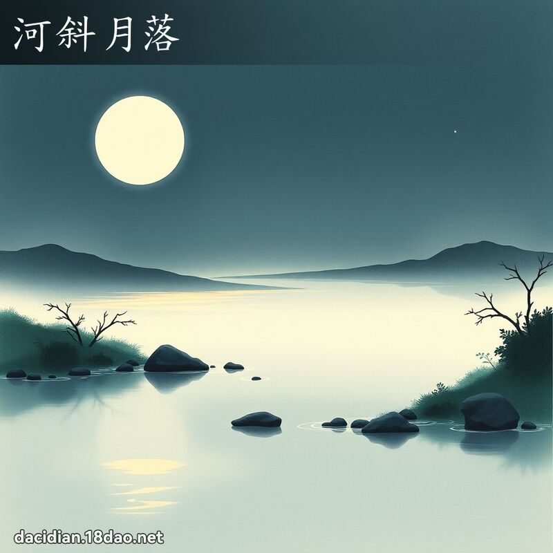 河斜月落 配图