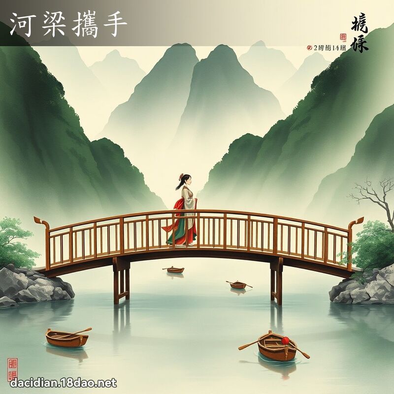 河梁携手 配图