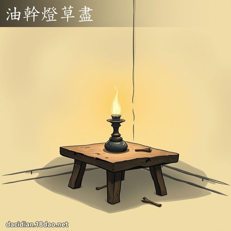 油干灯草尽 配图