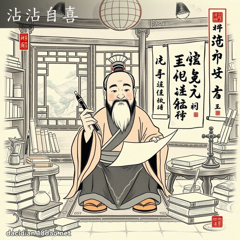 沾沾自喜 配图