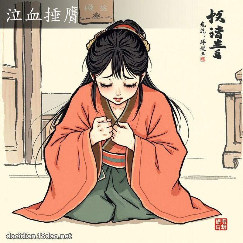 泣血捶膺 配图