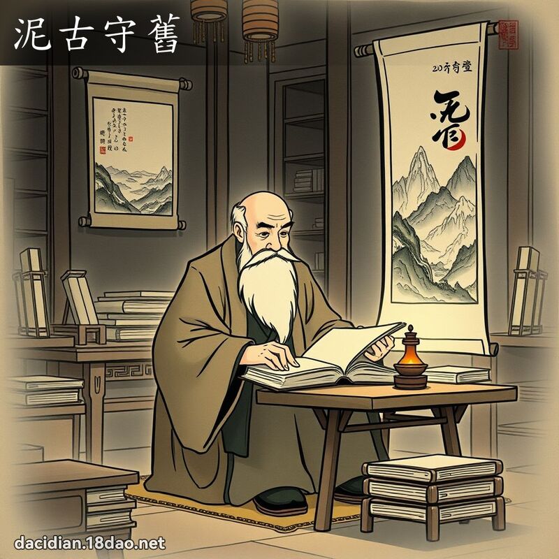 泥古守旧 配图