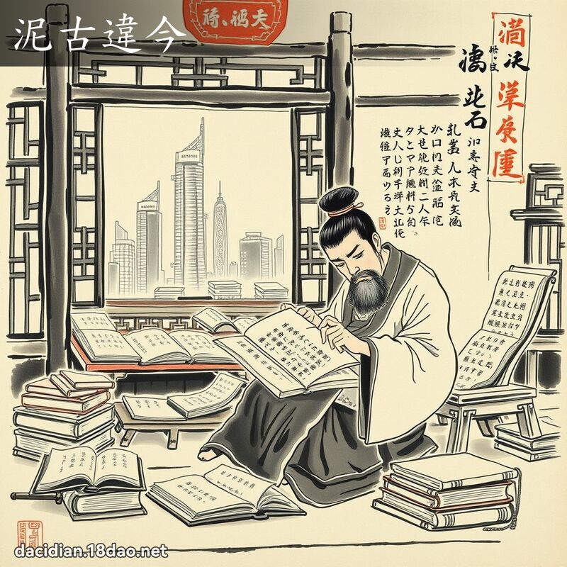 泥古违今 配图