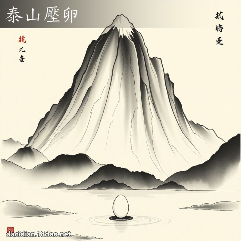 泰山压卵 配图