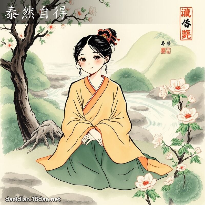 泰然自得 - 中華成語配圖