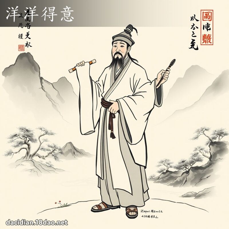洋洋得意 配图