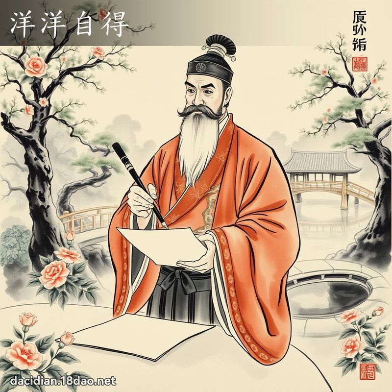 洋洋自得 配图