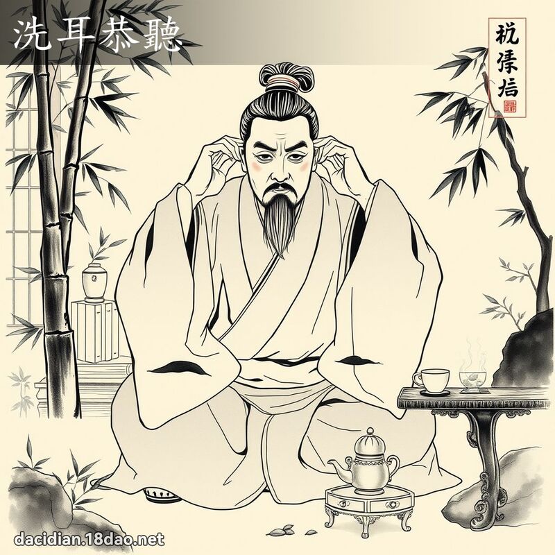 洗耳恭听 配图