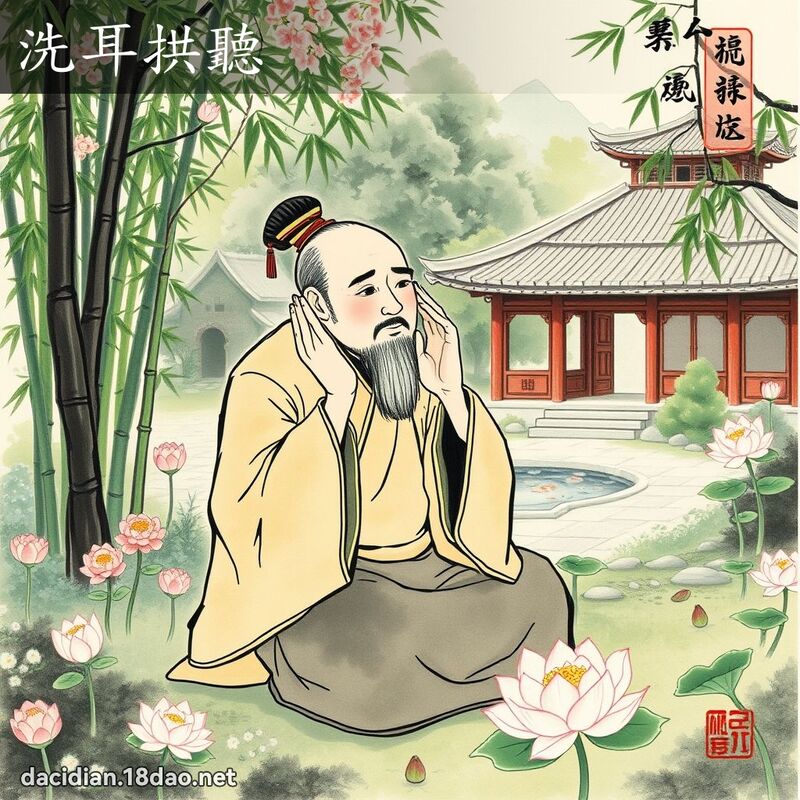 洗耳拱听 配图