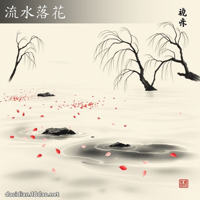 流水落花 配图