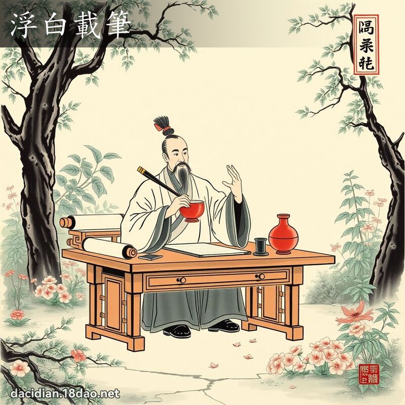 浮白载笔 配图