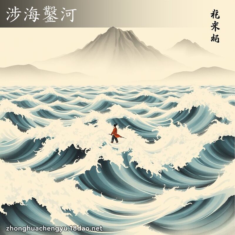 涉海鑿河 - 中華成語配圖