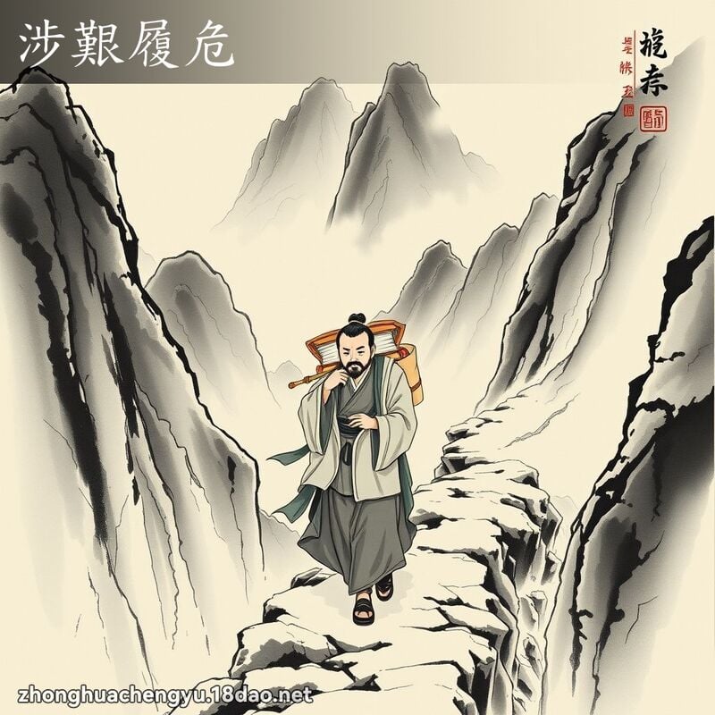涉艱履危 - 中華成語配圖