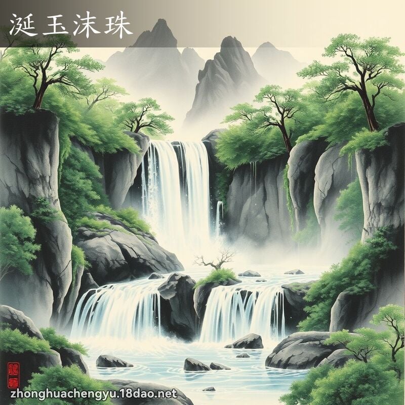 涎玉沫珠 - 中華成語配圖
