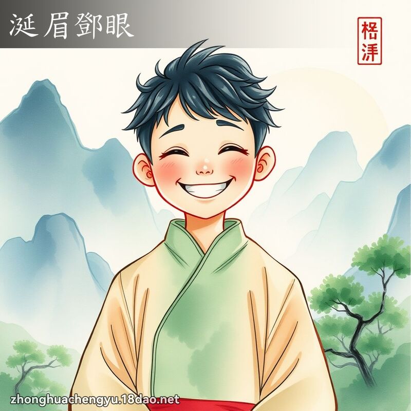 涎眉鄧眼 - 中華成語配圖