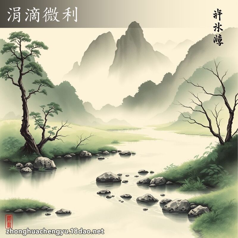 涓滴微利 - 中华成语配图