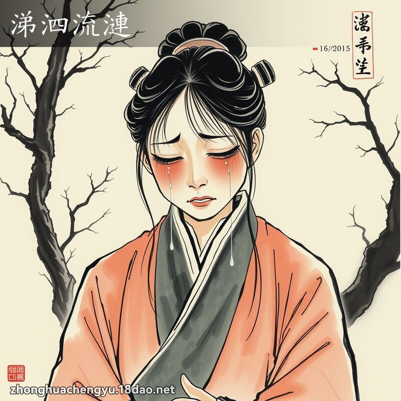 涕泗流漣 - 中華成語配圖