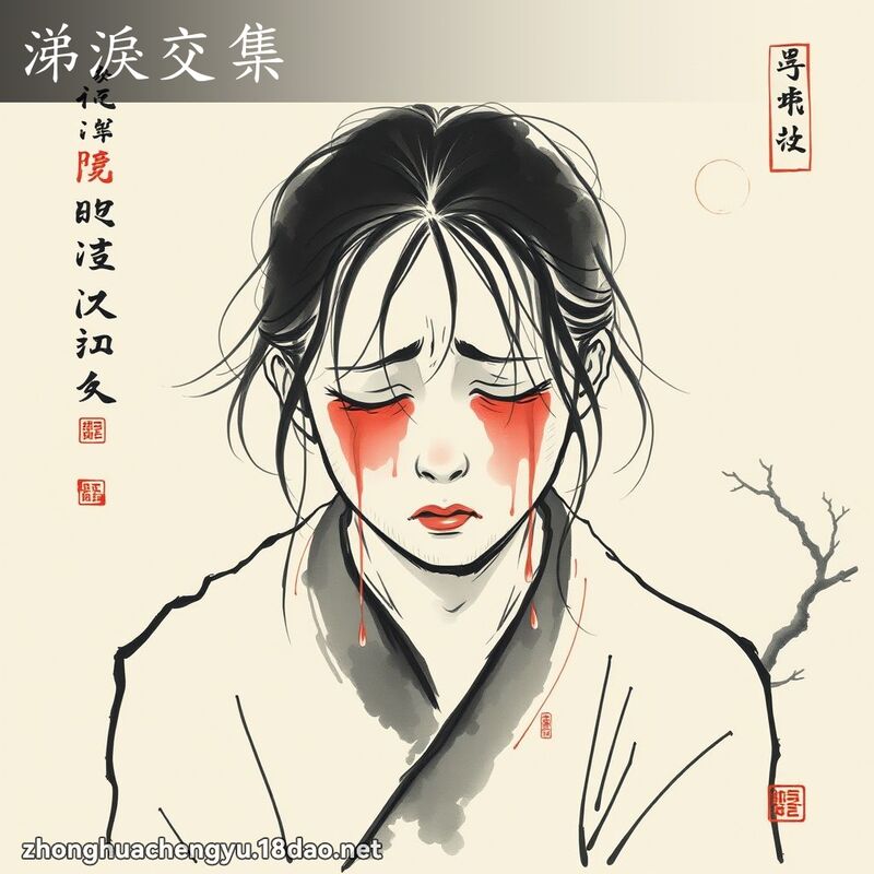 涕淚交集 - 中華成語配圖