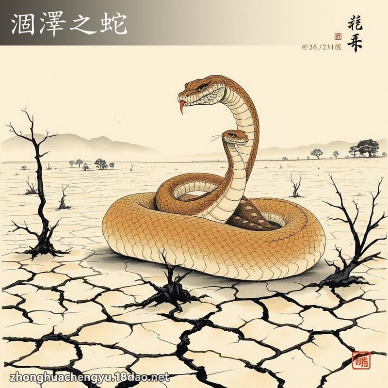涸澤之蛇 - 中華成語配圖