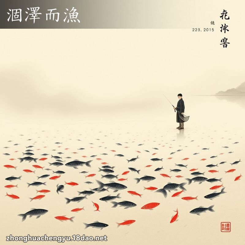 涸澤而漁 - 中華成語配圖