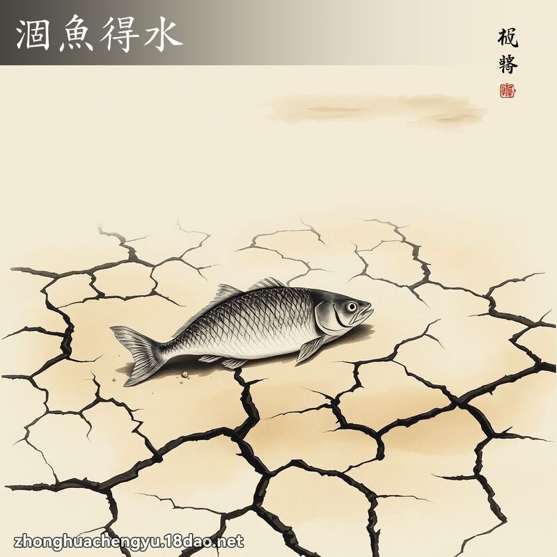 涸鱼得水 - 中华成语配图