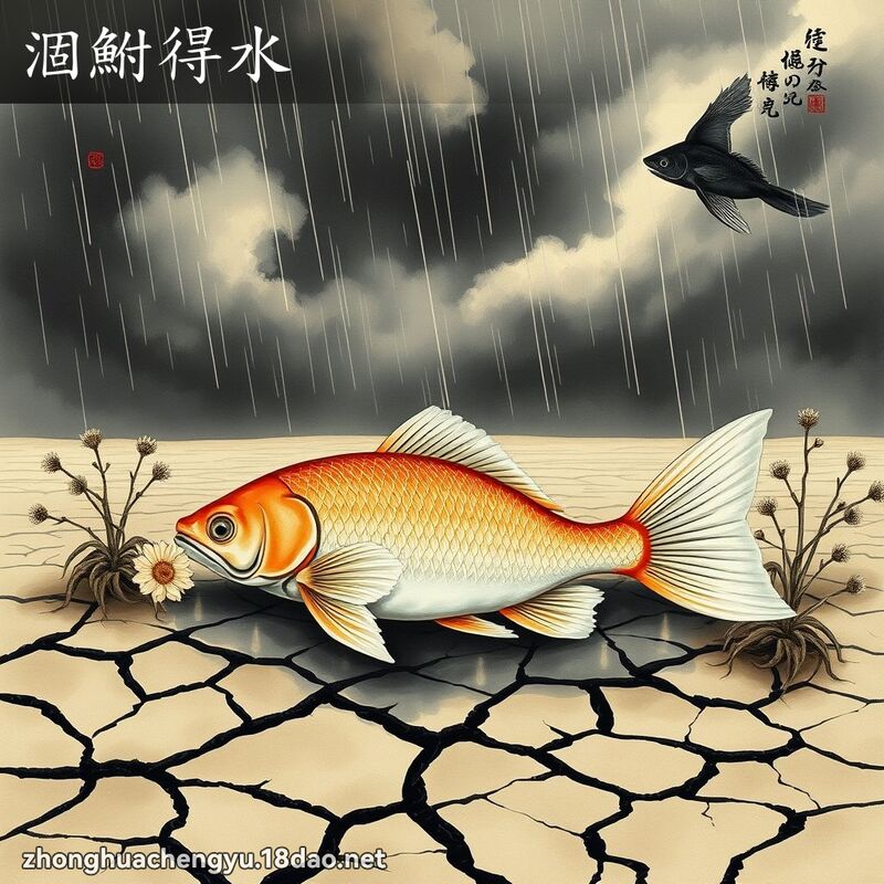 涸鮒得水 - 中華成語配圖