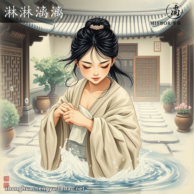 淋淋漓漓 - 中华成语配图