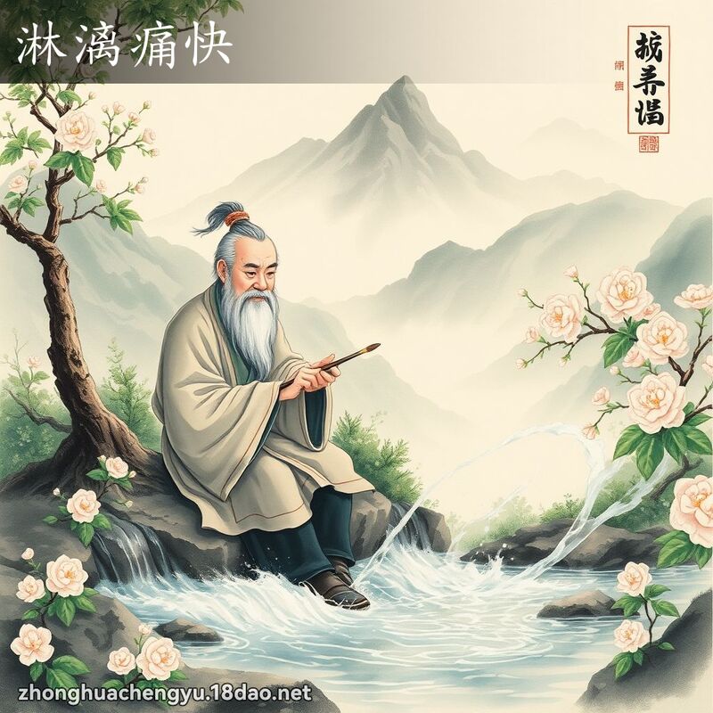 淋漓痛快 - 中华成语配图