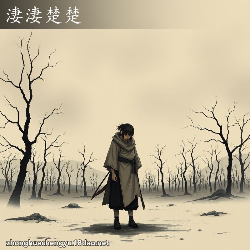 淒淒楚楚 - 中華成語配圖