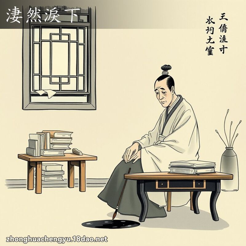 淒然淚下 - 中華成語配圖