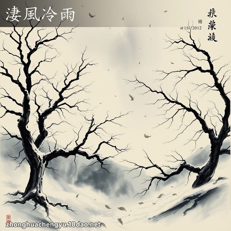 淒風冷雨 - 中華成語配圖