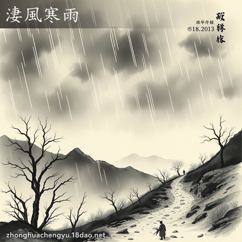 淒風寒雨 - 中華成語配圖