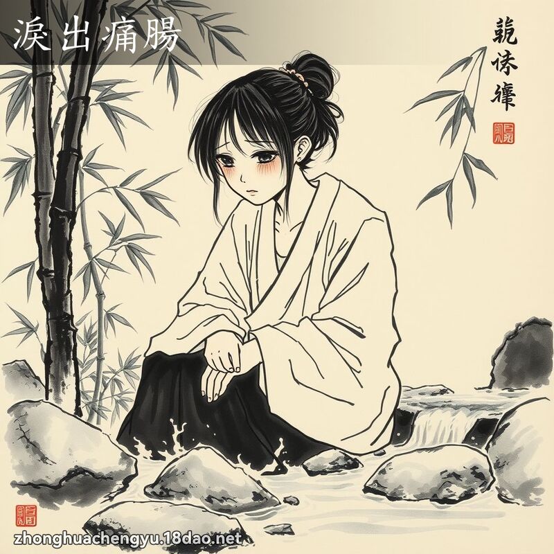 淚出痛腸 - 中華成語配圖