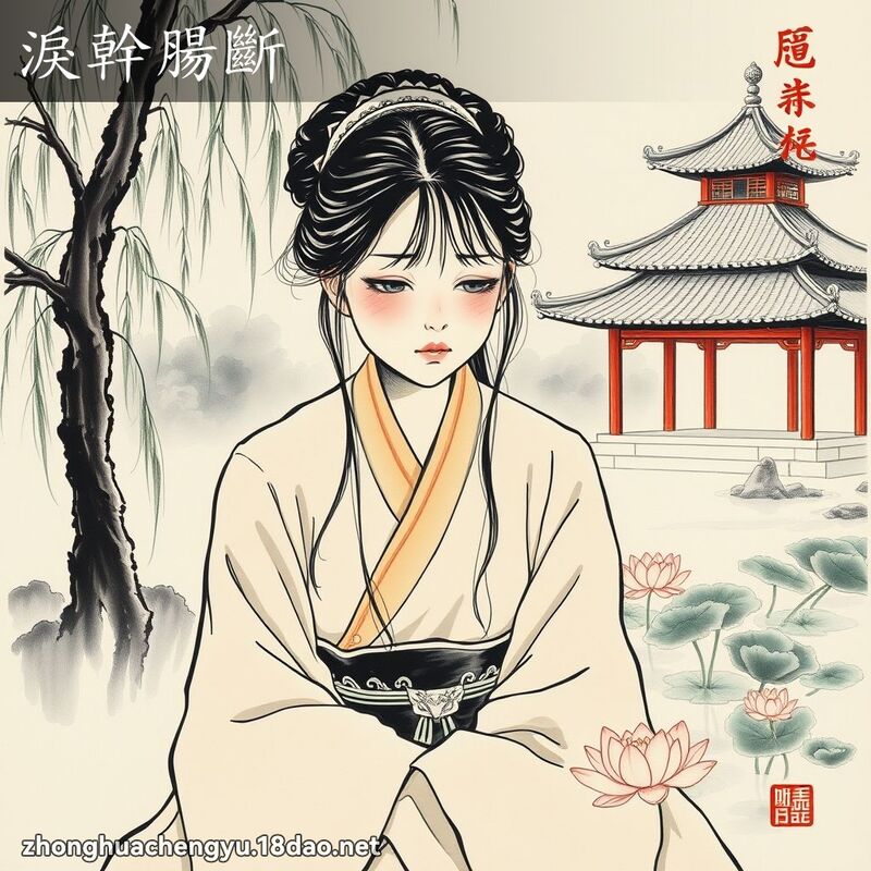 淚幹腸斷 - 中華成語配圖