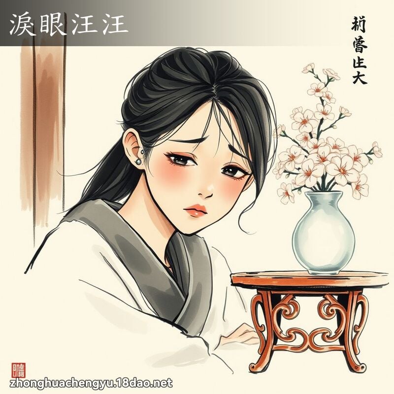 淚眼汪汪 - 中華成語配圖