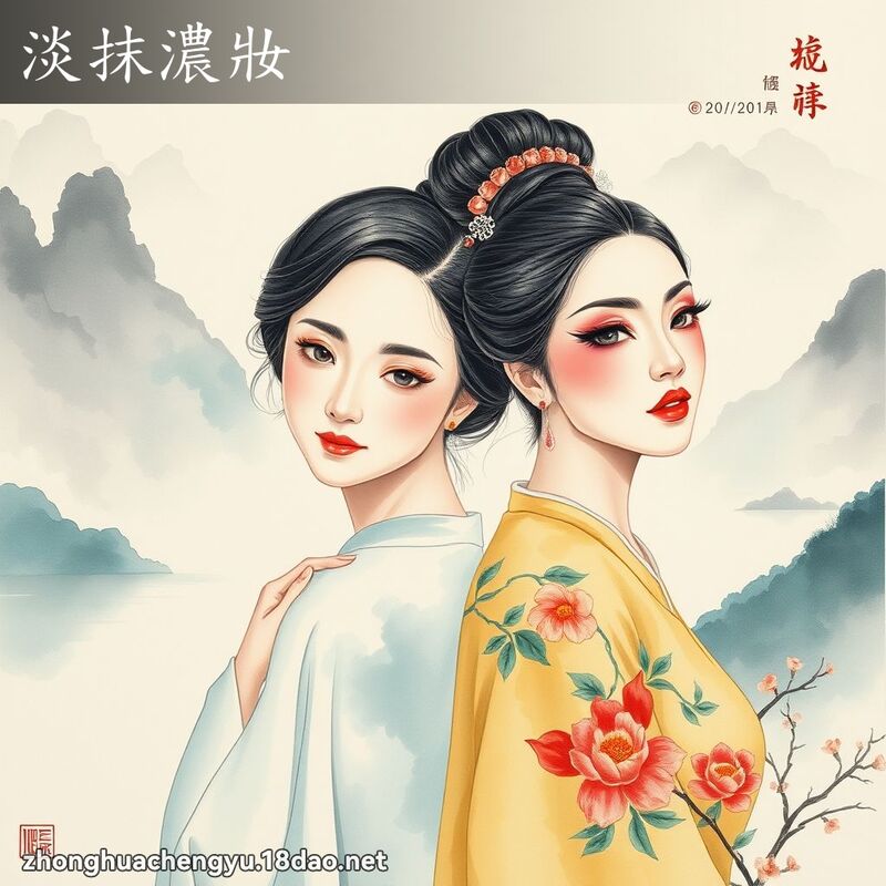 淡抹濃妝 - 中華成語配圖