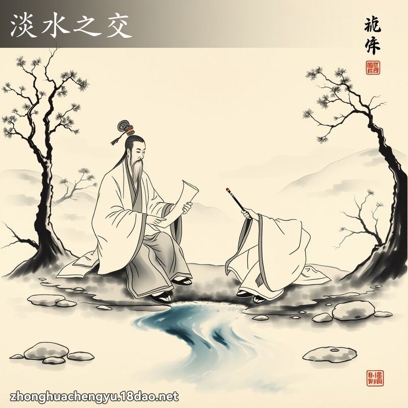 淡水之交 - 中華成語配圖