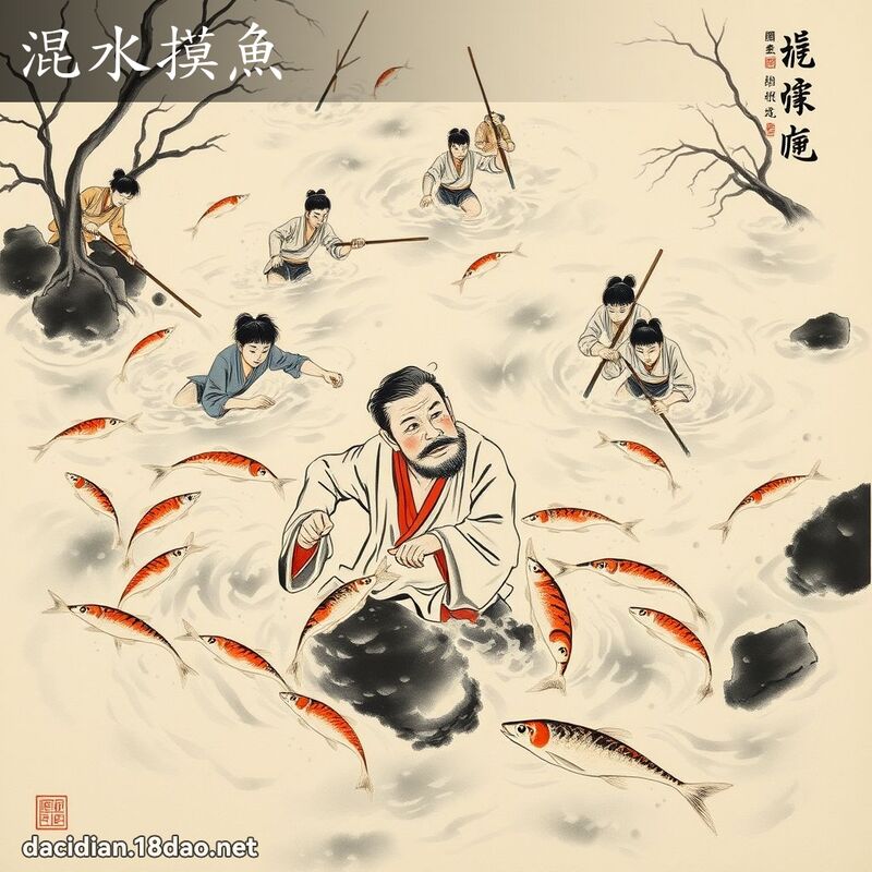 混水摸鱼 配图