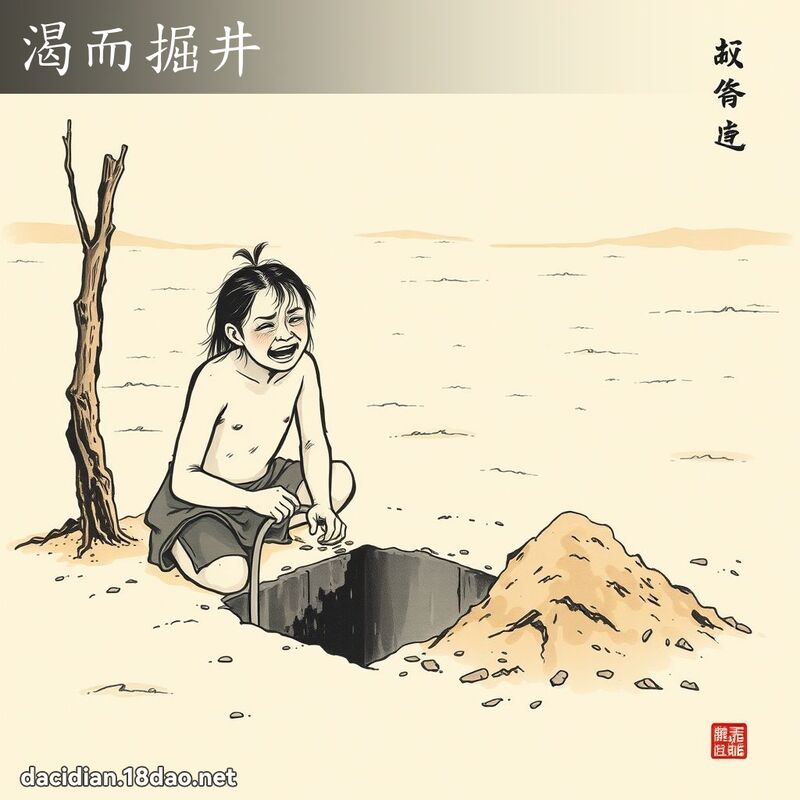 渴而掘井 配图