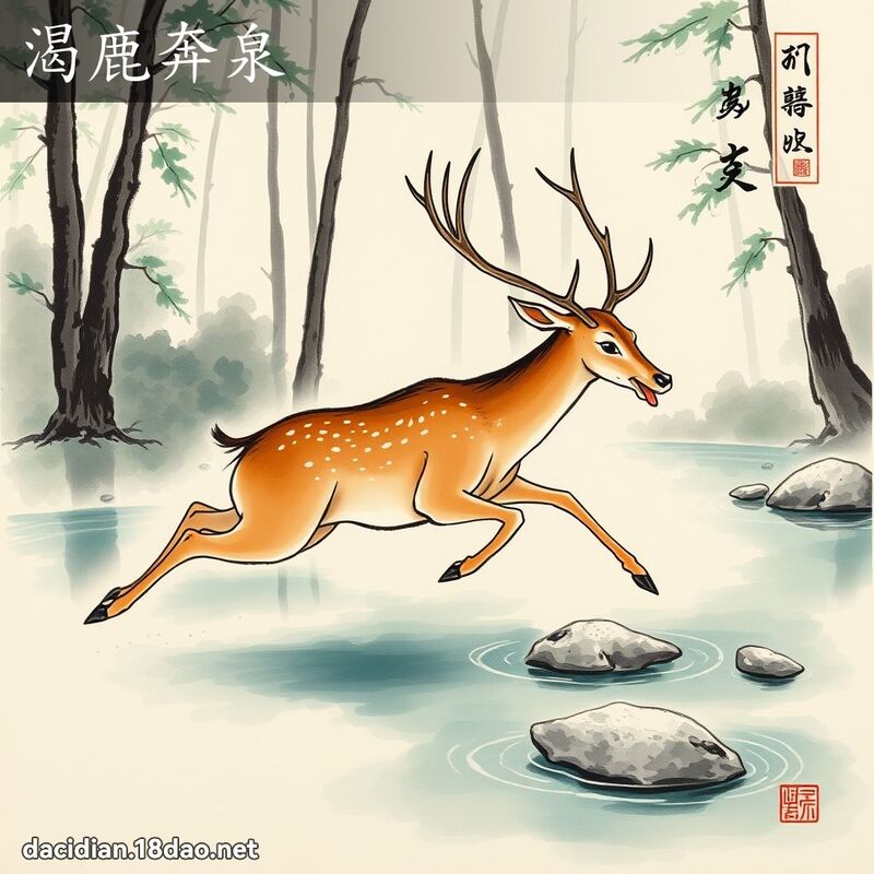 渴鹿奔泉 配图