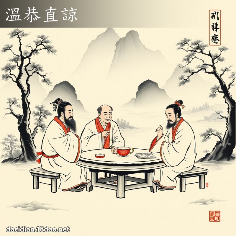 温恭直谅 配图