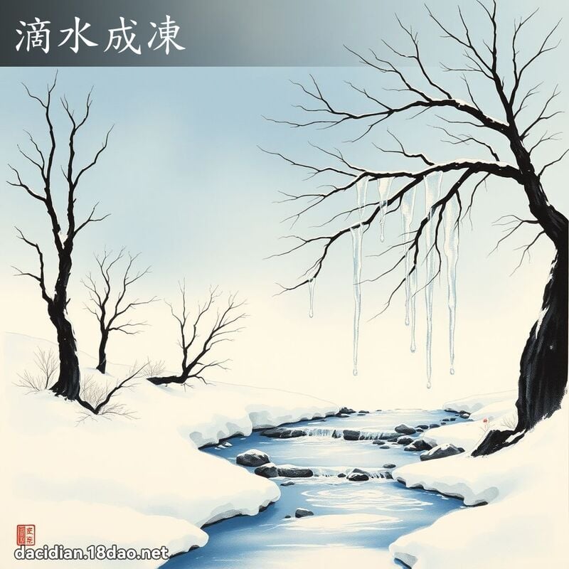 滴水成凍 - 中華成語配圖