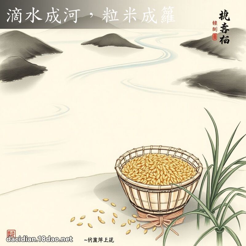 滴水成河,粒米成籮 配图